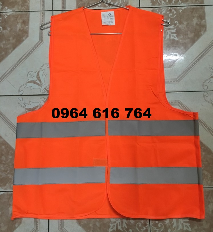 Áo phản quang vải màu đỏ cam ĐC